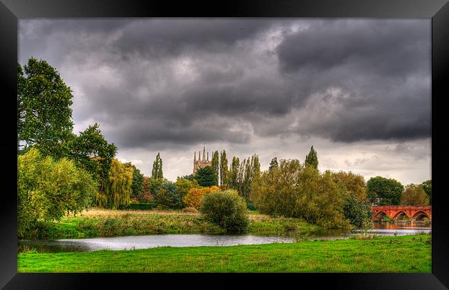 Great Barford river view Framed Print by Chris Thaxter