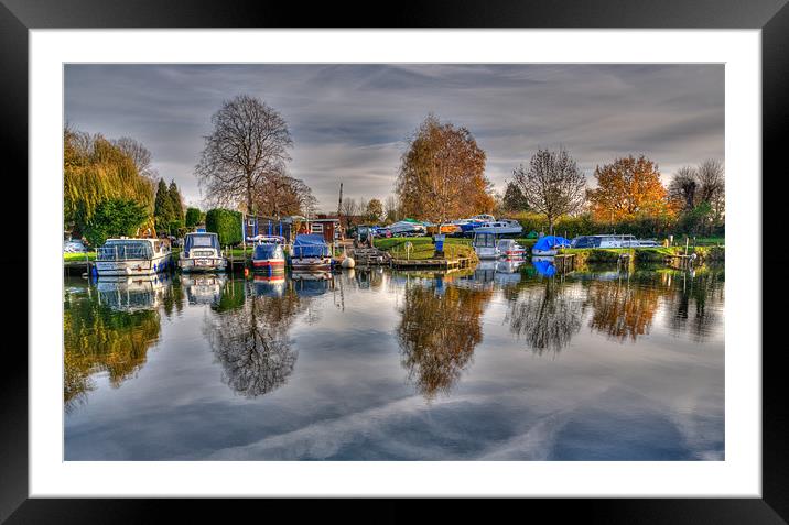 St Neots Marina Reflections Framed Mounted Print by Chris Thaxter