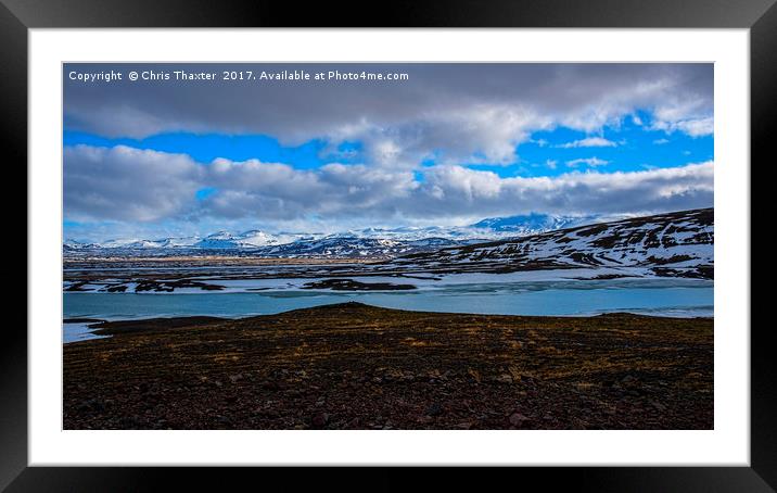 Mount Hekla across lake Bjarnalon Framed Mounted Print by Chris Thaxter