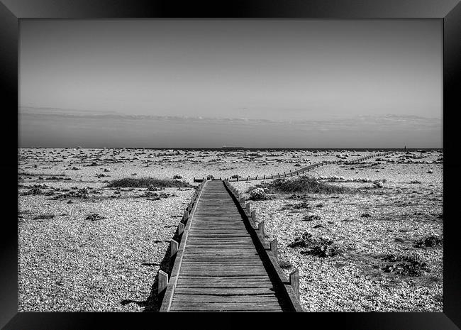 Dungeness Boardwalk to the Sea Framed Print by Chris Thaxter