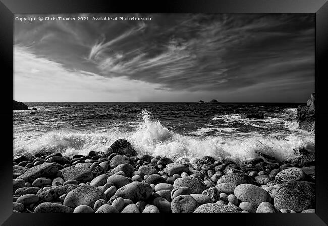 Cot Valley Beach Porth Nanven Framed Print by Chris Thaxter