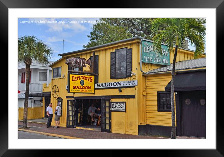 Captain Tony's Saloon Key West Framed Mounted Print by Chris Thaxter