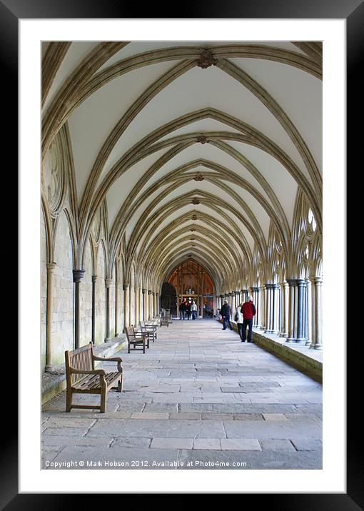 Salisbury Cathedral walkway Framed Mounted Print by Mark Hobson