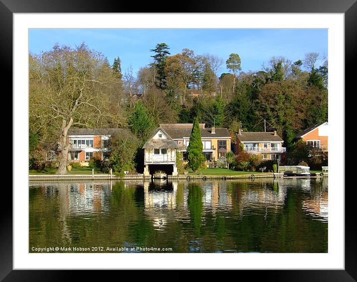 Thames Reflections Framed Mounted Print by Mark Hobson