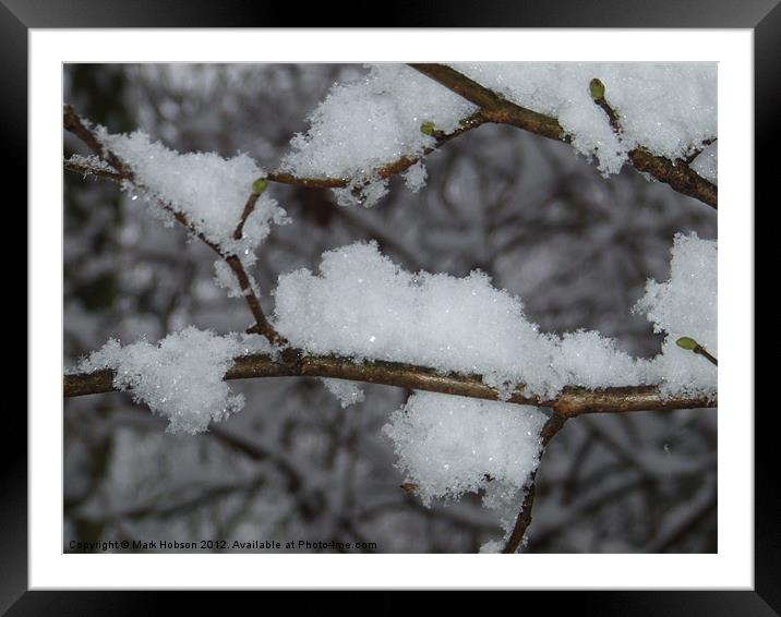 Snow Diamonds Framed Mounted Print by Mark Hobson