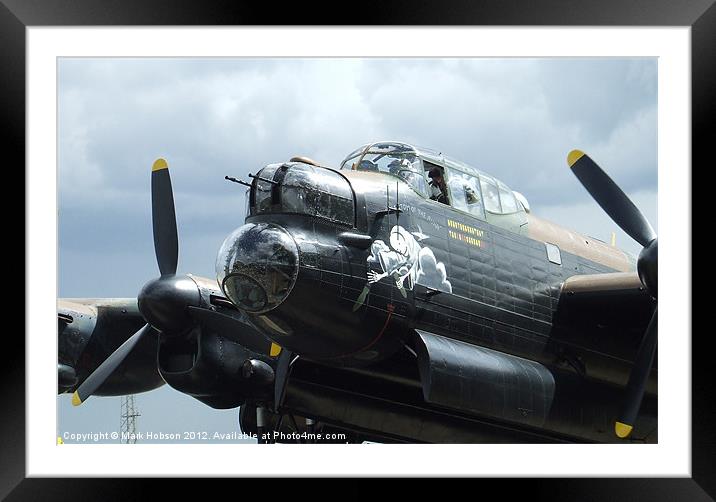 Lancaster bomber  EE139 Phantom of the Ruhr Framed Mounted Print by Mark Hobson