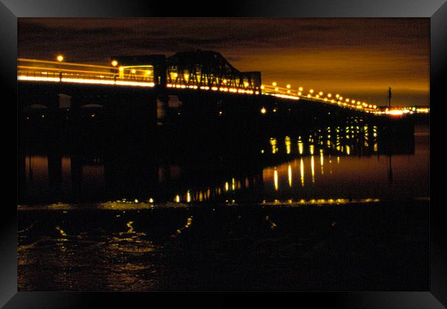 Kincardine bridge by night Framed Print by Fiona McLellan