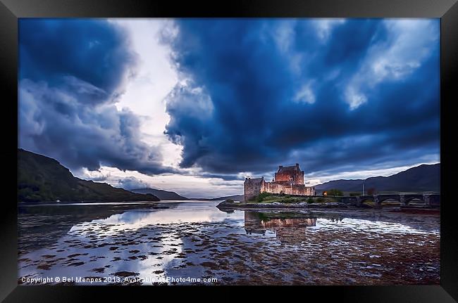 Stormy Skies Eilean Donan Castle Framed Print by Bel Menpes