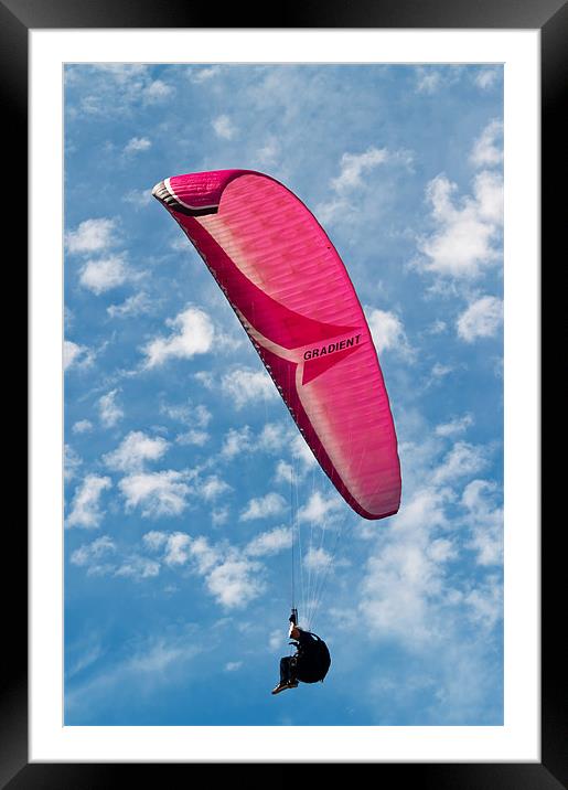 Red Canopy Paraglider Framed Mounted Print by Bel Menpes