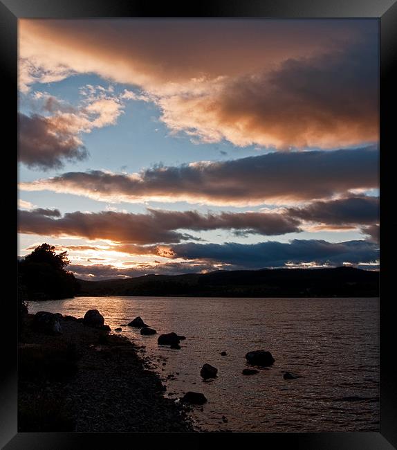 As The Sun Sets Over Loch Rannoch Framed Print by Bel Menpes