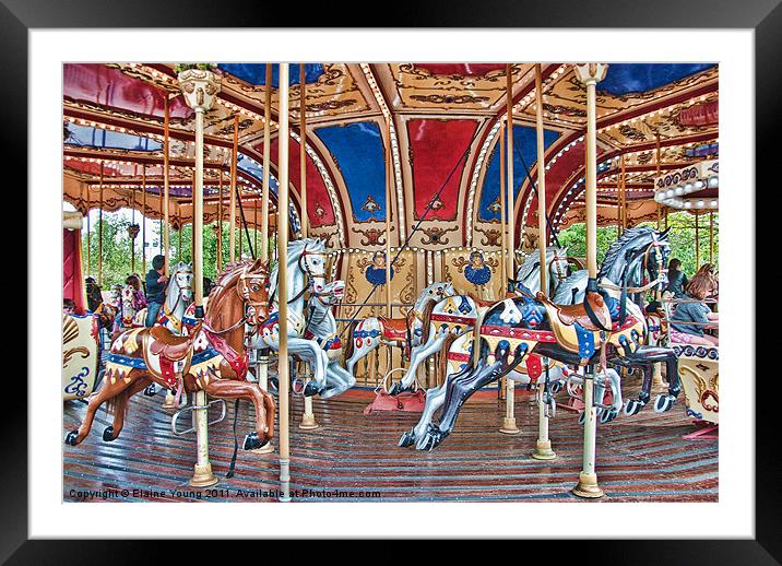Carousel Framed Mounted Print by Elaine Young