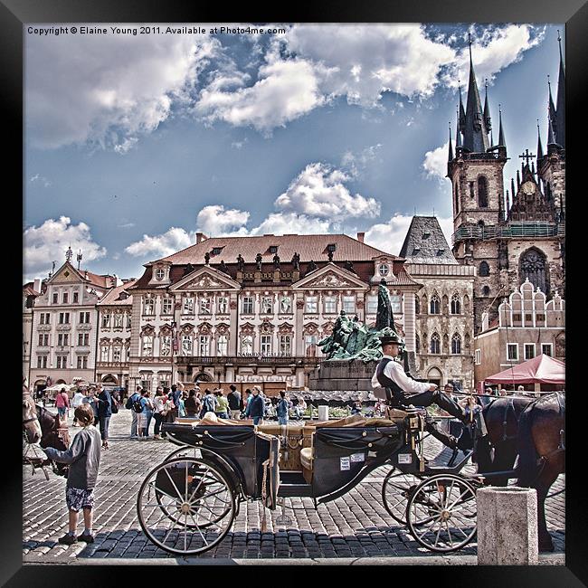 Prague - Wenceslas Square Framed Print by Elaine Young