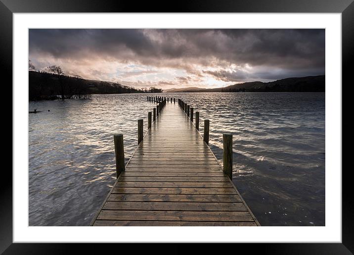 Coniston Water Stormy Sunset Framed Mounted Print by James Grant
