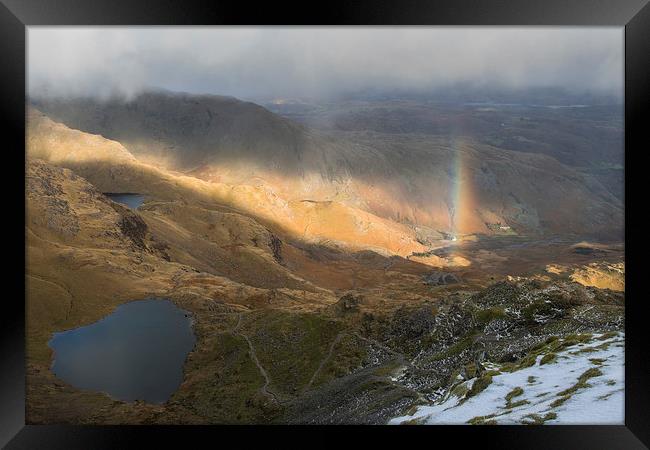 Old Man Of Coniston Rainbow Framed Print by James Grant