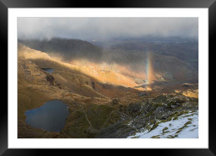 Old Man Of Coniston Rainbow Framed Mounted Print by James Grant