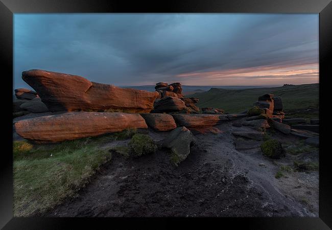 Pym Chair Sunset - Kinder Scout Framed Print by James Grant