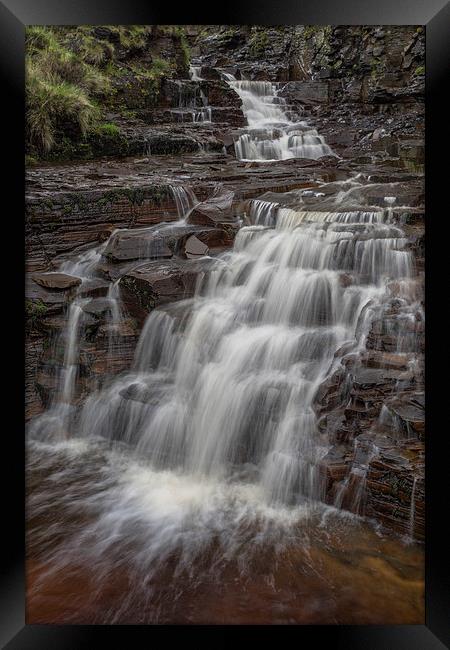 Grindsbrook Clough Waterfall Framed Print by James Grant