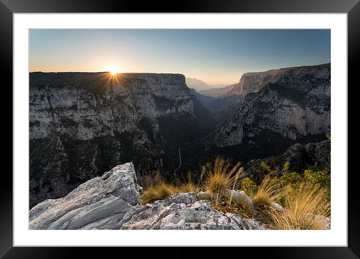  Vikos Gorge Sunset Framed Mounted Print by James Grant