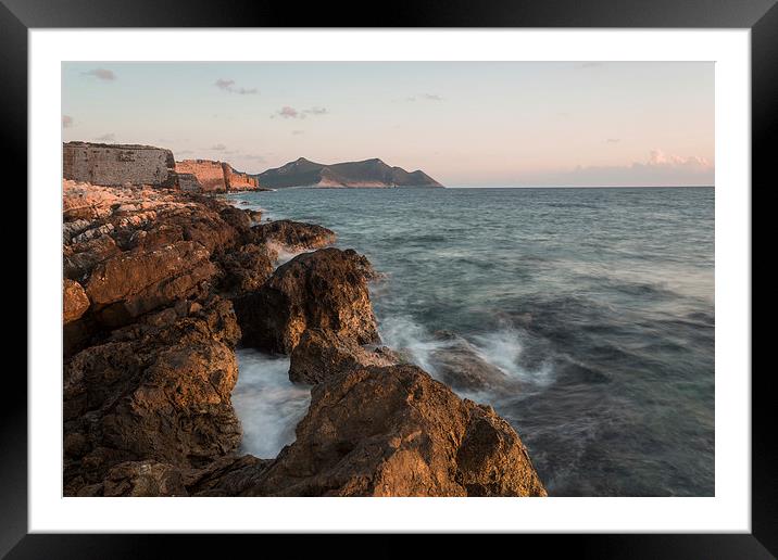  Methoni Sunset Framed Mounted Print by James Grant