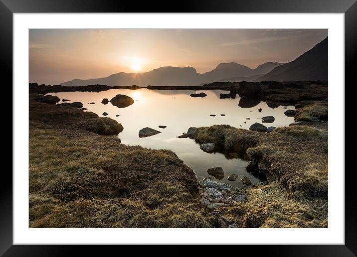  Sunset over the Scafells Framed Mounted Print by James Grant
