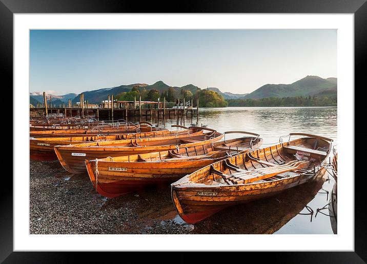 Derwent Water Sunset Framed Mounted Print by James Grant