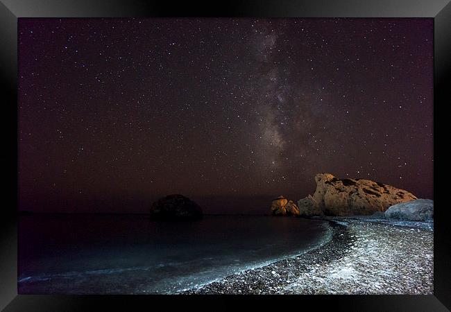  Aphrodites Rock Milky Way Framed Print by James Grant