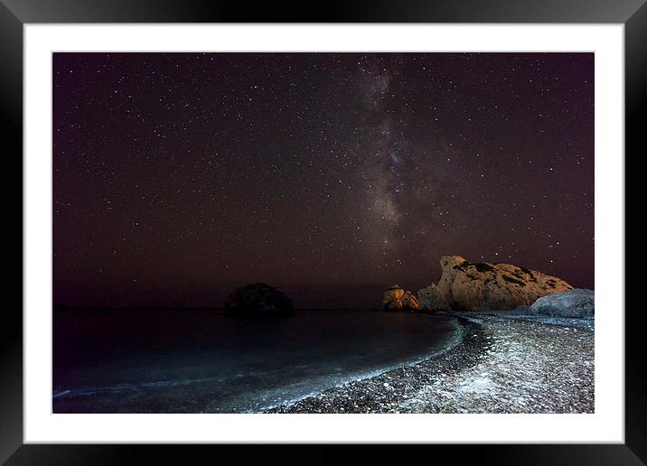  Aphrodites Rock Milky Way Framed Mounted Print by James Grant
