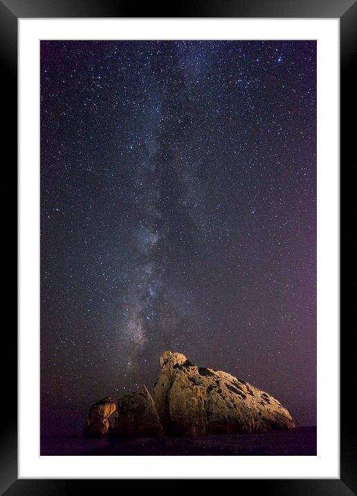  Aphrodites Rock Milky Way Framed Mounted Print by James Grant