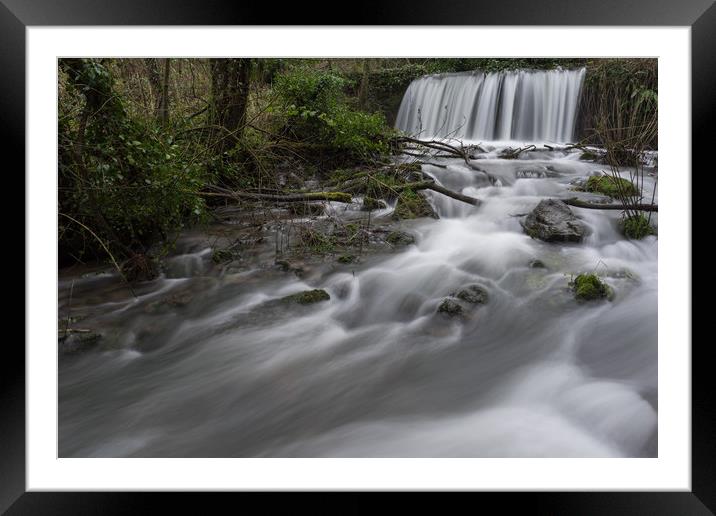 Bonsall Brook Waterfall Framed Mounted Print by James Grant