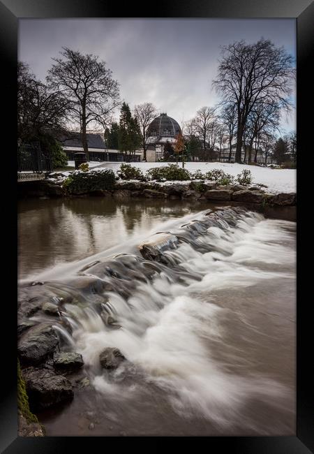 Buxton Pavillion Gardens Snow Framed Print by James Grant