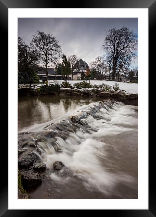Buxton Pavillion Gardens Snow Framed Mounted Print by James Grant