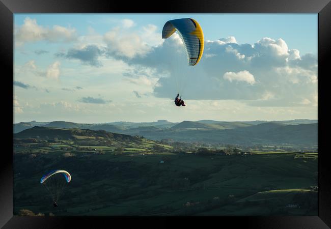 Paragliders over the Dove Valley Framed Print by James Grant