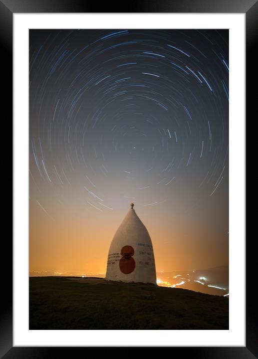 White Nancy Star Trails Framed Mounted Print by James Grant