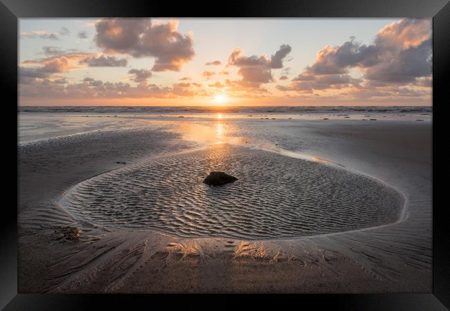 Seascale Sunset Framed Print by James Grant