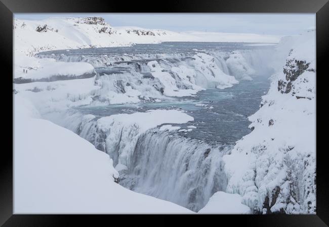 Gulfoss Waterfall Framed Print by James Grant