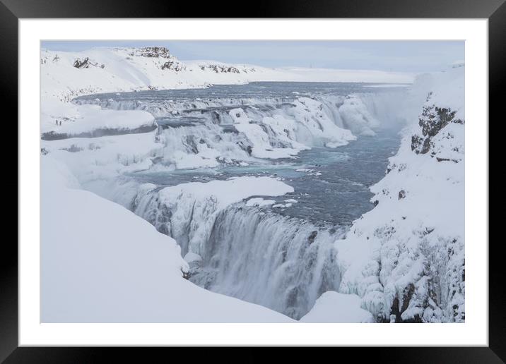 Gulfoss Waterfall Framed Mounted Print by James Grant
