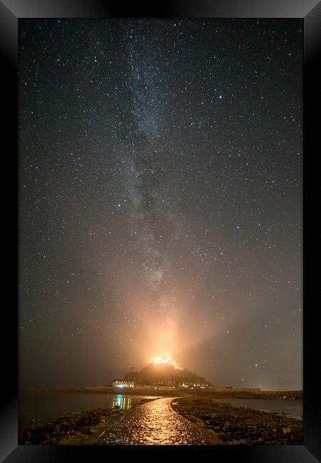 St Michaels Mount Milky Way  Framed Print by James Grant
