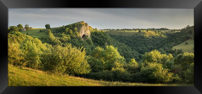 Thors Cave Sunset Panoramic  Framed Print by James Grant