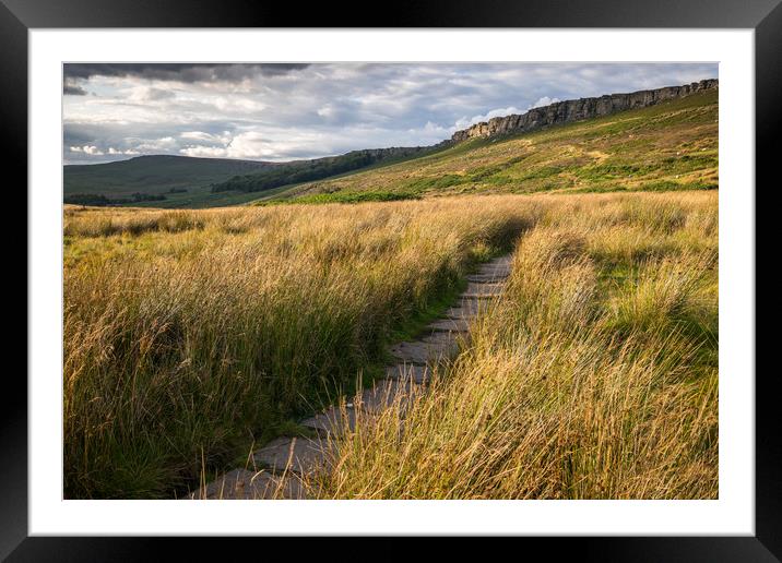 Stanage Edge Hooks Carr  Framed Mounted Print by James Grant
