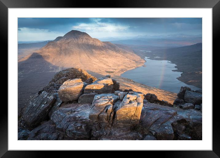 Stac Polliadh Rainbow  Framed Mounted Print by James Grant