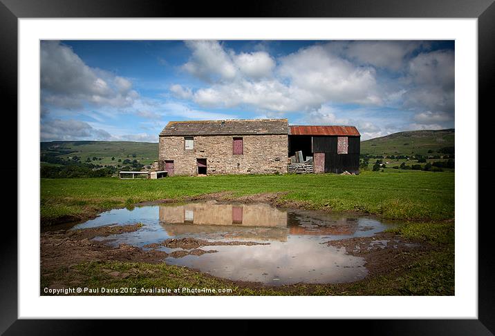 Barn reflection Framed Mounted Print by Paul Davis