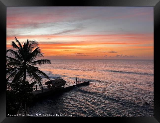 Tropical Sunset Framed Print by kelly Draper