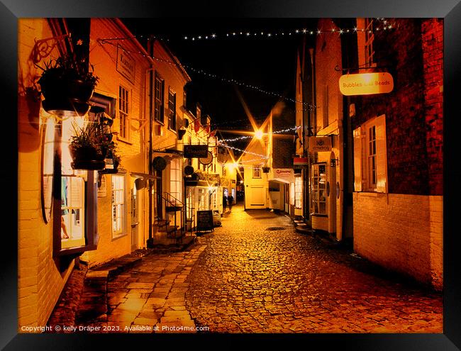 Cobbled  street Framed Print by kelly Draper