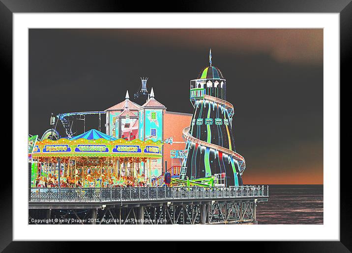 Funky Fair At The End Of The Pier Framed Mounted Print by kelly Draper