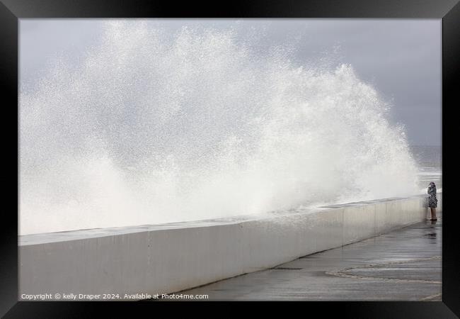 Wave  Watching Framed Print by kelly Draper