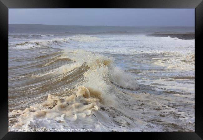 Frothy Waves Framed Print by kelly Draper