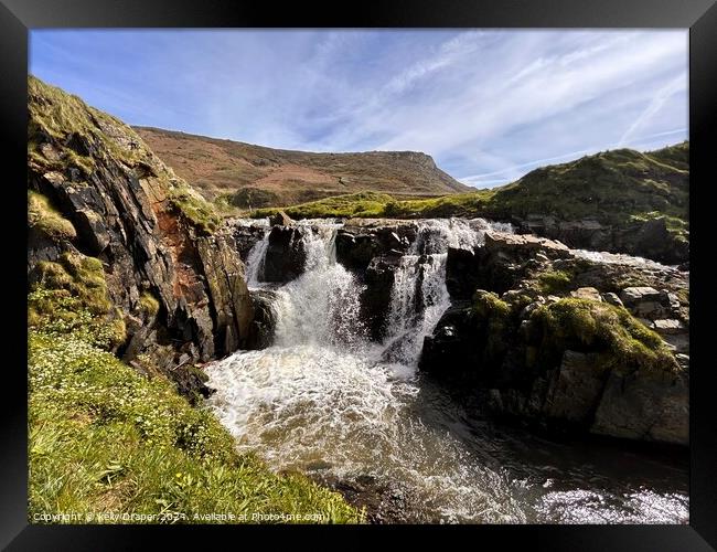 Welcomes mouth waterfall Framed Print by kelly Draper