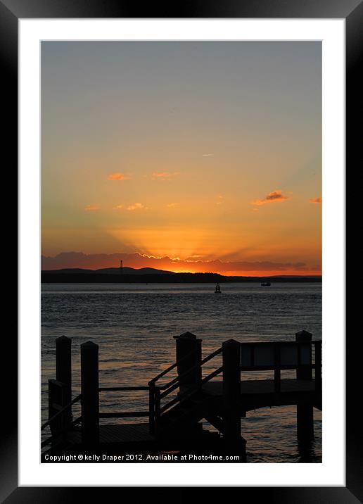 Silhouette Sunset Framed Mounted Print by kelly Draper