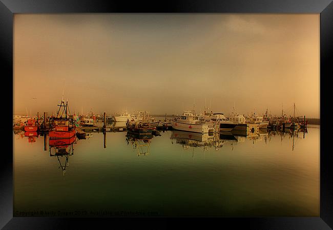 Boats At Poole Harbour Framed Print by kelly Draper