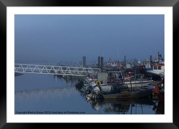 Misty poole Harbour Framed Mounted Print by kelly Draper